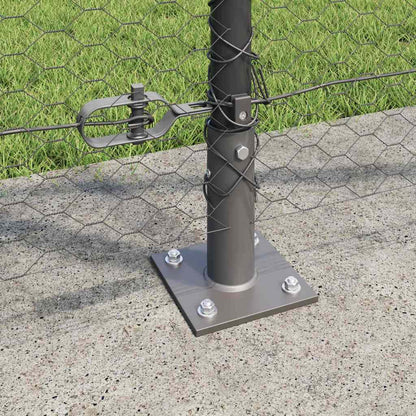 Fence with Posts Grey 1.2 x 25 m PVC-coated steel