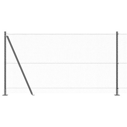 Fence with Posts Grey 1.2 x 25 m PVC-coated steel