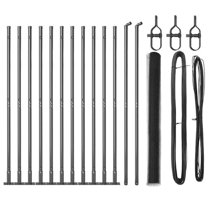 Fence with Posts Grey 1.5 x 25 m PVC-coated steel