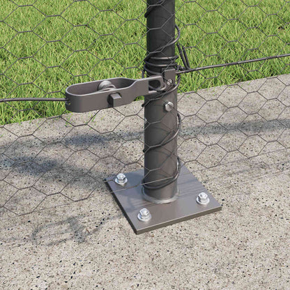 Fence with Posts Grey 1 x 50 m PVC-coated steel