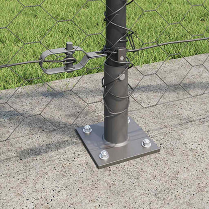 Fence with Posts Grey 1.2 x 50 m PVC-coated steel