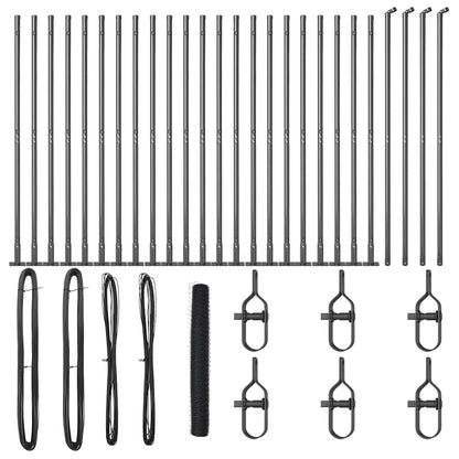 Fence with Posts Grey 1.2 x 50 m PVC-coated steel
