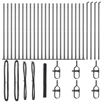 Fence with Posts Grey 1.6 x 50 m PVC-coated steel