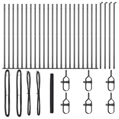 Fence with Posts Grey 1.6 x 50 m PVC-coated steel