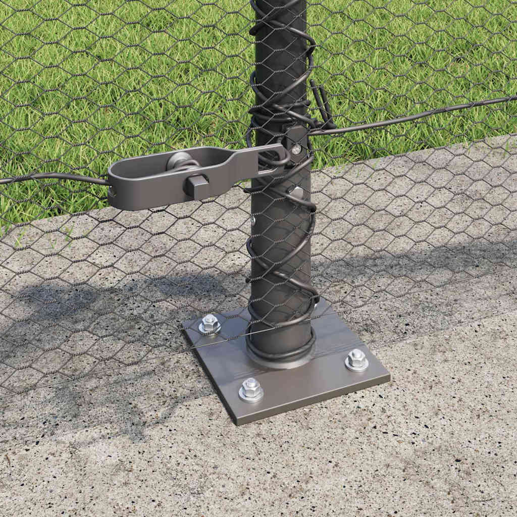 Fence with Posts Grey 0.4 x 100 m PVC-coated steel