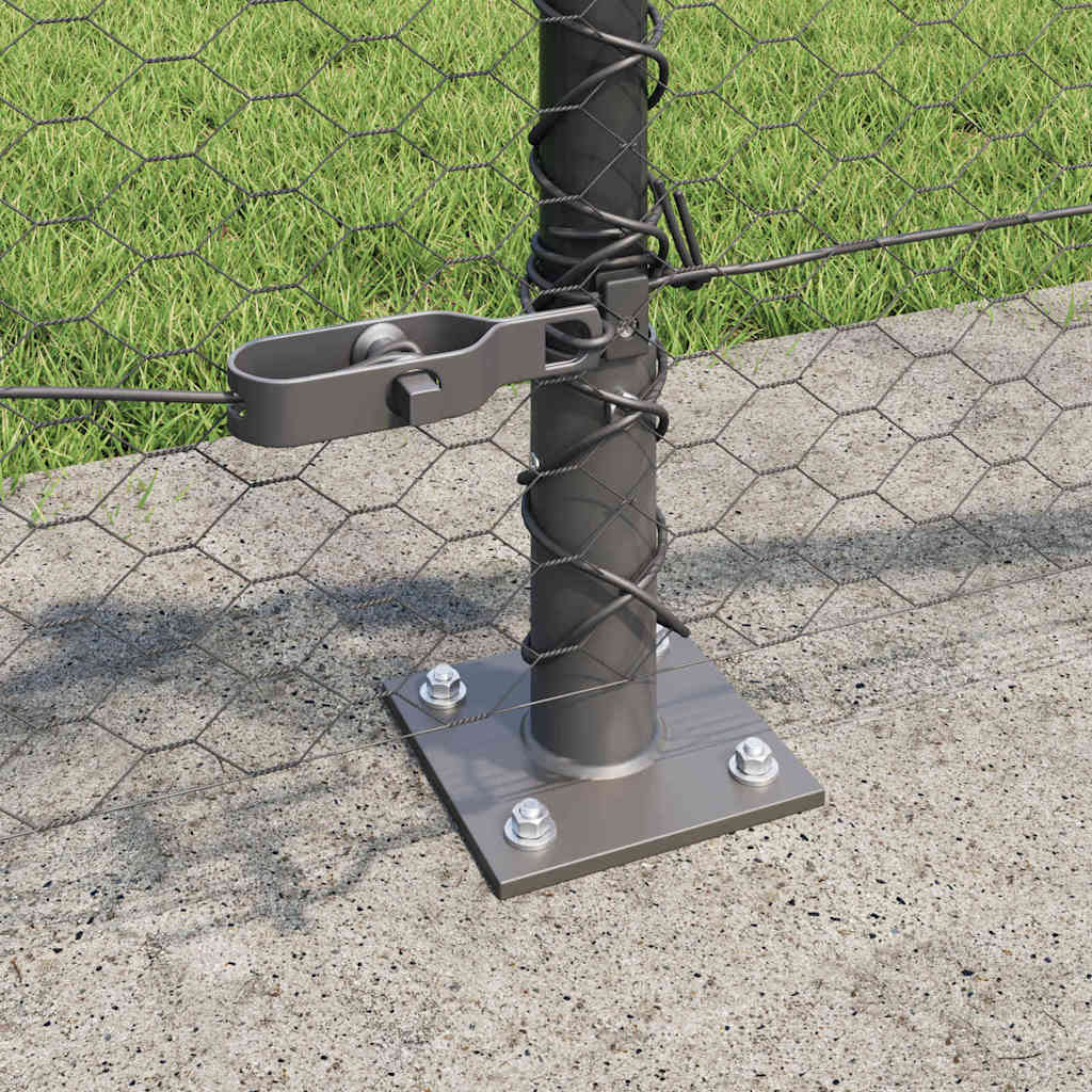 Fence with Posts Grey 0.5 x 100 m PVC-coated steel