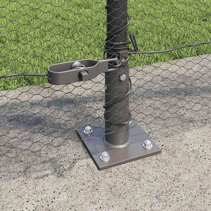 Fence with Posts Grey 1 x 100 m PVC-coated steel