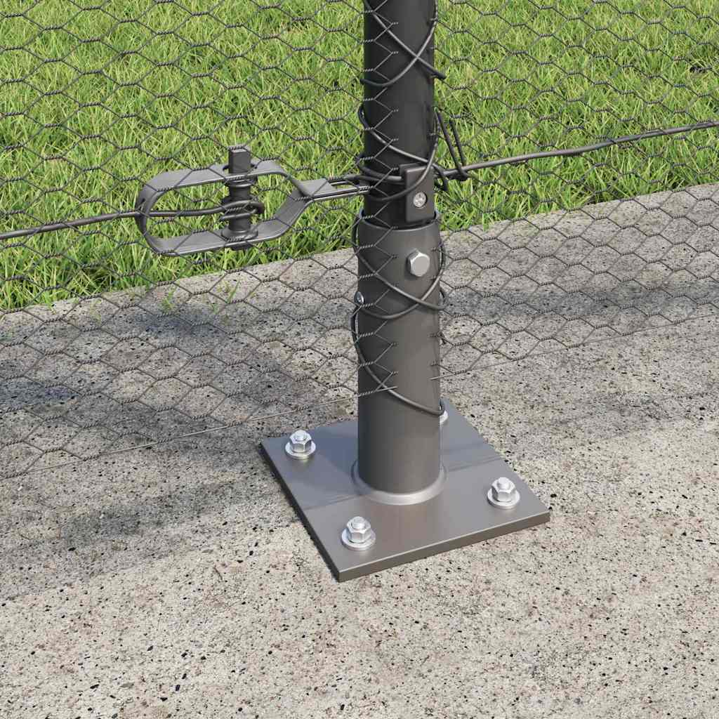 Fence with Posts Grey 1.2 x 100 m PVC-coated steel