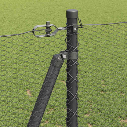 Fence with Posts Grey 1.2 x 100 m PVC-coated steel
