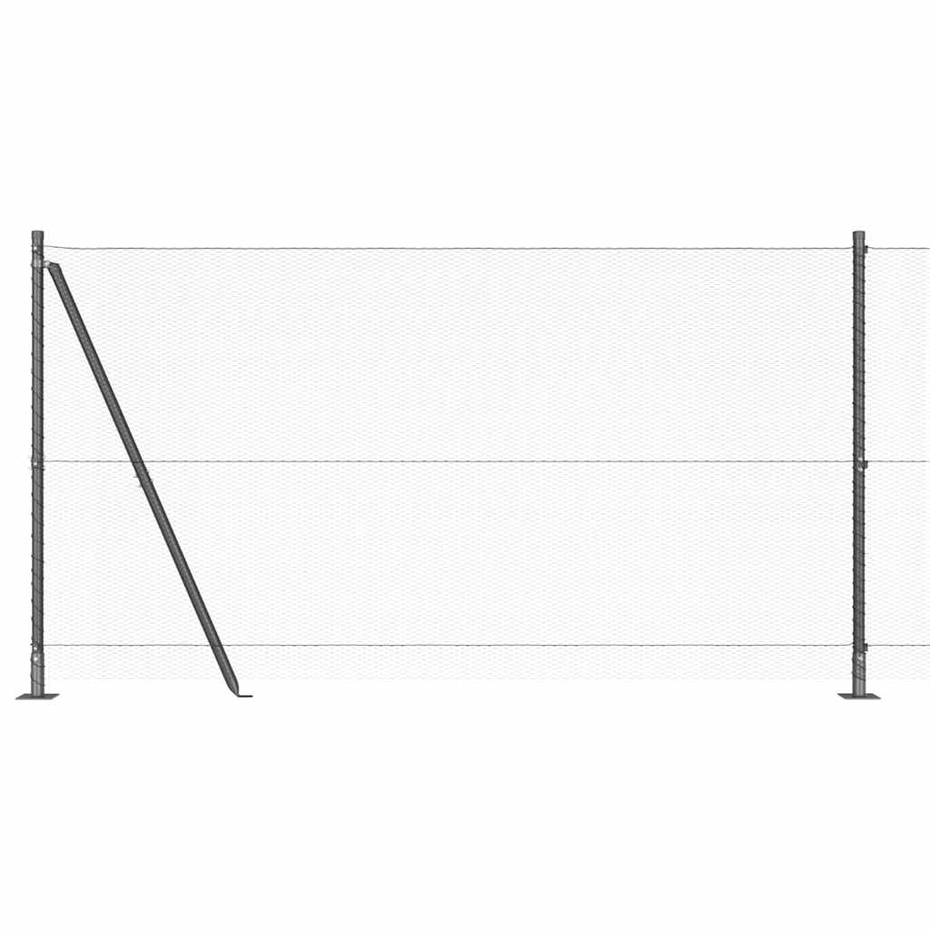 Fence with Posts Grey 1.2 x 100 m PVC-coated steel