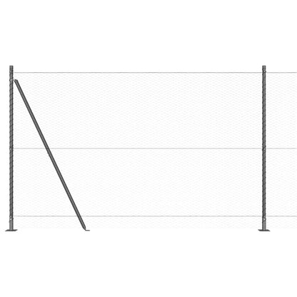 Fence with Posts Grey 1.5 x 100 m PVC-coated steel