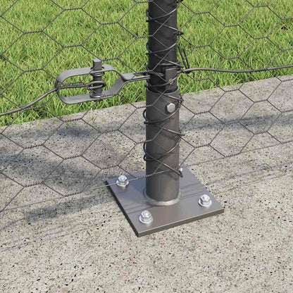 Fence with Posts Grey 1.5 x 100 m PVC-coated steel