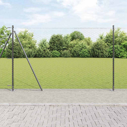 Fence with Posts Grey 1.6 x 100 m PVC-coated steel