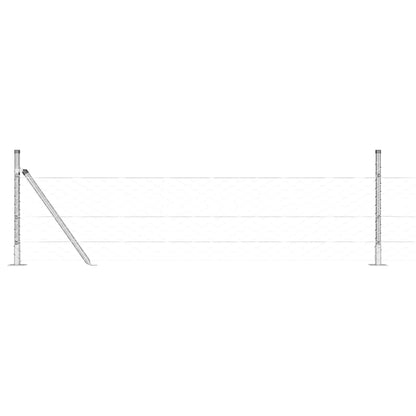 Fence with Posts Silver 0.5 x 10 m PVC-coated steel