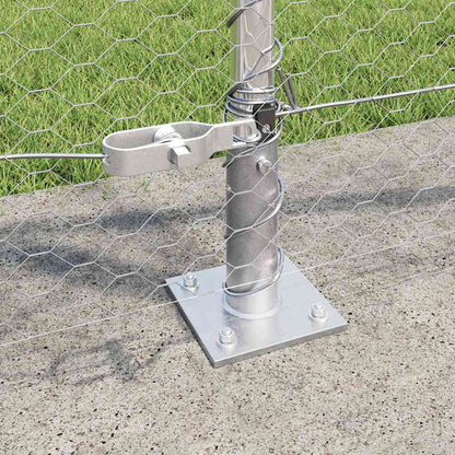 Fence with Posts Silver 1 x 10 m PVC-coated steel