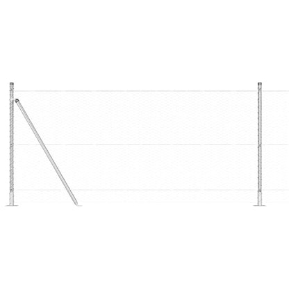 Fence with Posts Silver 1 x 10 m PVC-coated steel