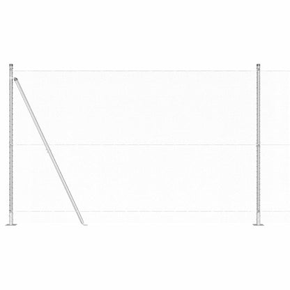 Fence with Posts Silver 1.5 x 10 m PVC-coated steel