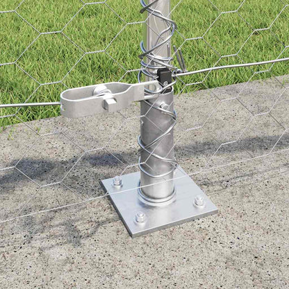 Fence with Posts Silver 0.4 x 25 m PVC-coated steel