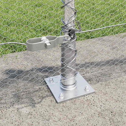 Fence with Posts Silver 0.5 x 50 m PVC-coated steel