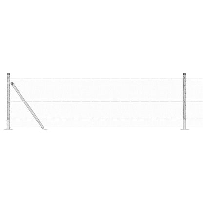 Fence with Posts Silver 0.6 x 50 m PVC-coated steel