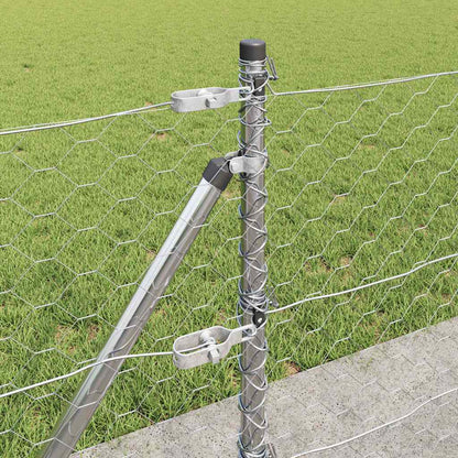 Fence with Posts Silver 0.6 x 50 m PVC-coated steel