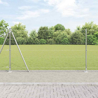 Fence with Posts Silver 1.2 x 50 m PVC-coated steel