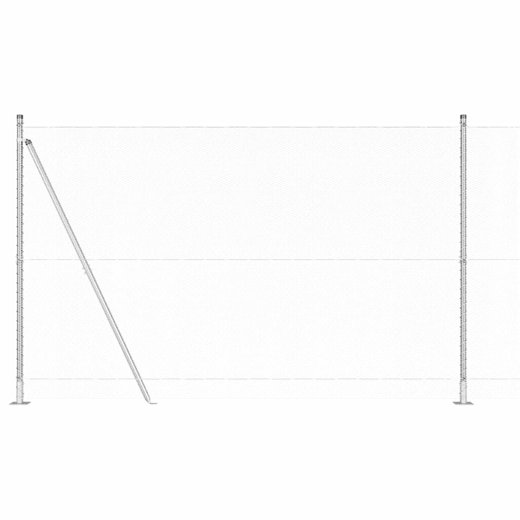 Fence with Posts Silver 1.6 x 50 m PVC-coated steel