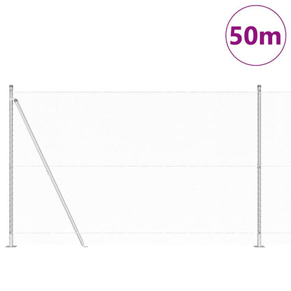 Fence with Posts Silver 1.6 x 50 m PVC-coated steel