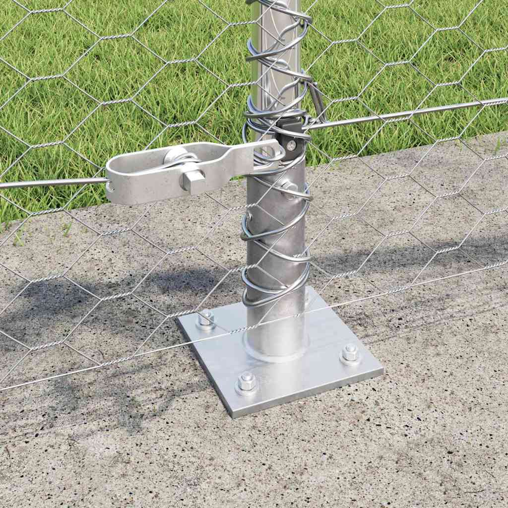 Fence with Posts Silver 0.4 x 100 m PVC-coated steel