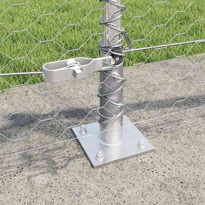 Fence with Posts Silver 0.4 x 100 m PVC-coated steel