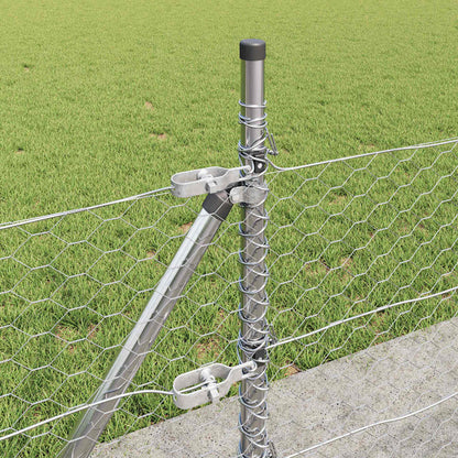 Fence with Posts Silver 0.4 x 100 m PVC-coated steel