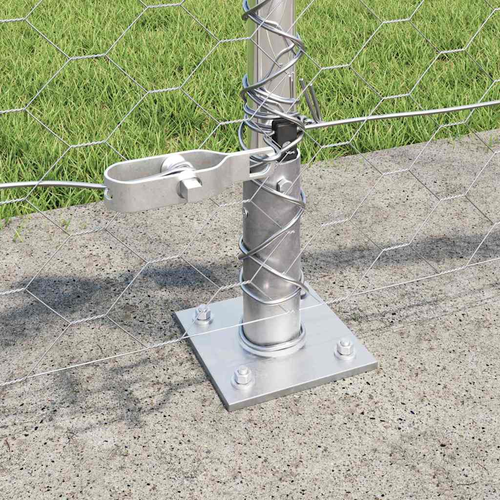 Fence with Posts Silver 0.4 x 100 m PVC-coated steel