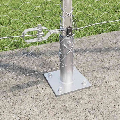 Fence with Posts Silver 1.2 x 100 m PVC-coated steel