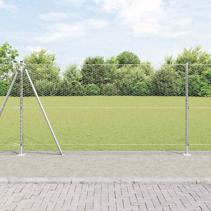 Fence with Posts Silver 1.2 x 100 m PVC-coated steel