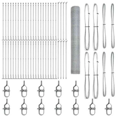 Fence with Posts Silver 1.2 x 100 m PVC-coated steel
