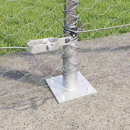 Fence with Posts Silver 1.4 x 100 m PVC-coated steel