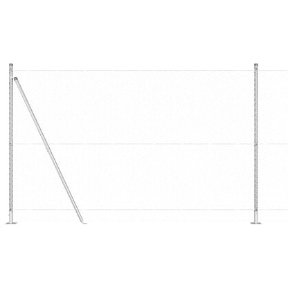 Fence with Posts Silver 1.5 x 100 m PVC-coated steel
