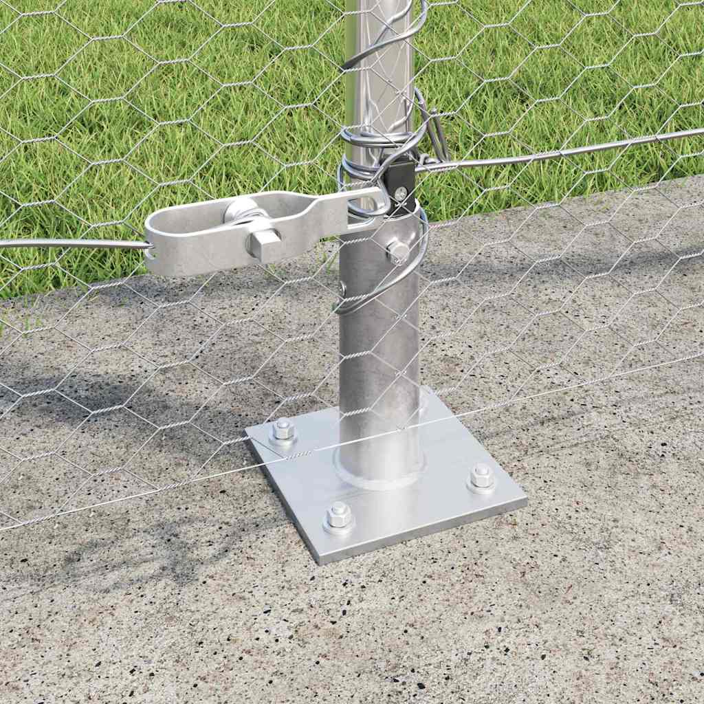 Fence with Posts Silver 1.6 x 100 m PVC-coated steel