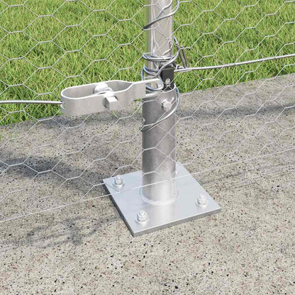 Fence with Posts Silver 1.6 x 100 m PVC-coated steel