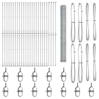 Fence with Posts Silver 1.6 x 100 m PVC-coated steel