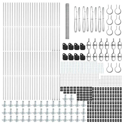 Fence with Posts Silver 1.6 x 100 m PVC-coated steel