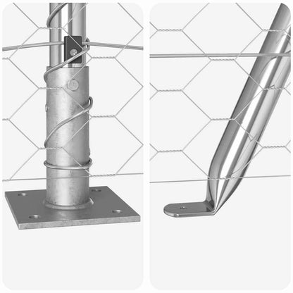 Fence with Posts Silver 1.6 x 100 m PVC-coated steel