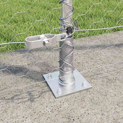 Fence with Posts Silver 1.6 x 100 m PVC-coated steel
