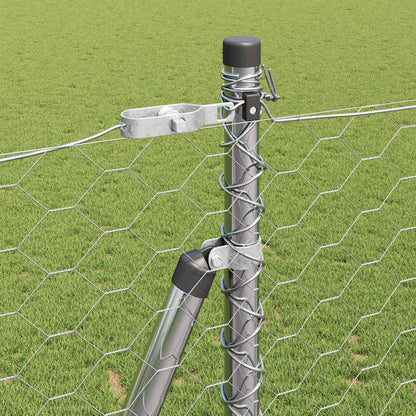 Fence with Posts Silver 1.6 x 100 m PVC-coated steel