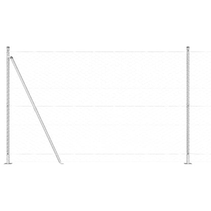 Fence with Posts Silver 1.6 x 100 m PVC-coated steel