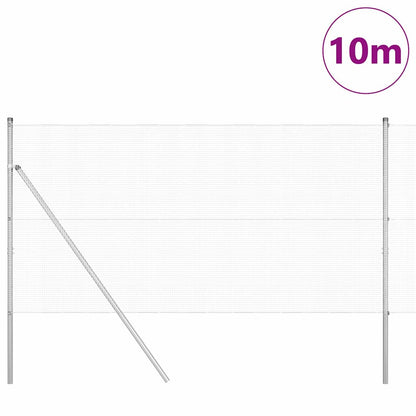 Fence with Posts Silver 1.4 x 10 m Steel