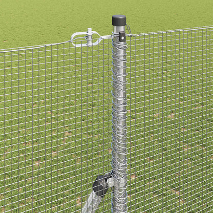 Fence with Posts Silver 1.5 x 10 m Steel