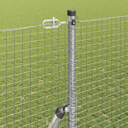 Fence with Posts Silver 1.6 x 10 m Steel
