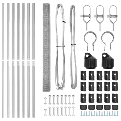 Fence with Posts Silver 1.6 x 10 m Steel