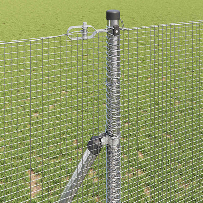 Fence with Posts Silver 1.2 x 50 m Steel